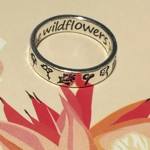 Wildflowers Silver Ring size 11 brand new etched saying band boho bohemian