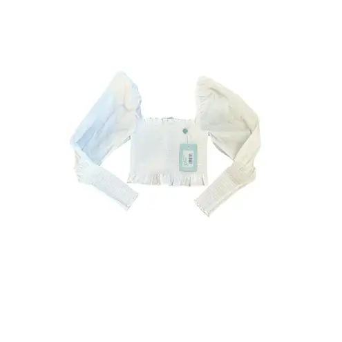 Hill House Home The Grace Nap Top White Smocked Square Neck Puff Sleeve S NWT