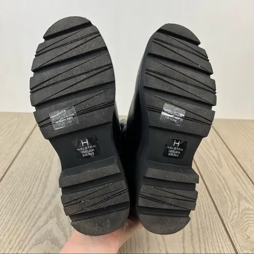 H by Halston H Halston Rio Lug Sole Tall Chelsea Boots US6/EUR36.5 Black Vegan Leather $125