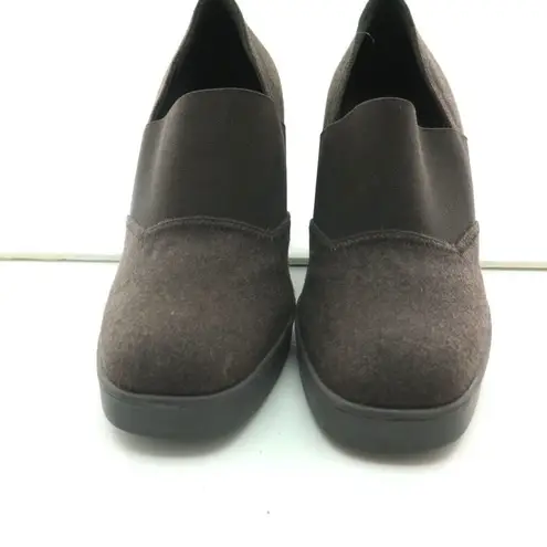 Donna Karan Womens Brown Suede Wedge High Heel 6.5