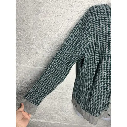 Christopher & Banks Houndstooth Preppy Sweater Cardigan Fall/ Christmas Size 1X - Image 2
