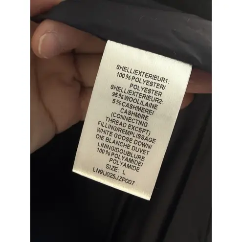 Ports Down Open Front Coat Wool Cashmere Shawl Collar Size Large Goose Down Blue