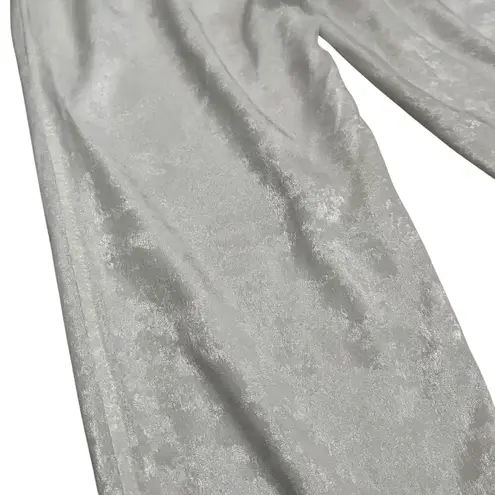 David Lerner Ruched Ankle Metallic White Pants 100% Polyester Women'sā M Party