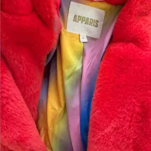 Apparis Sophie Faux Fur Jacket Scarlet Red Size S