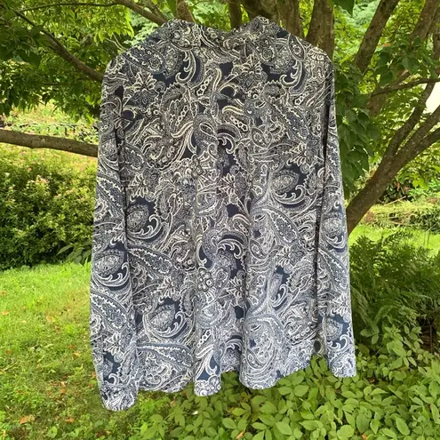 kim rogers  blue paisley, button-down shirt, XL