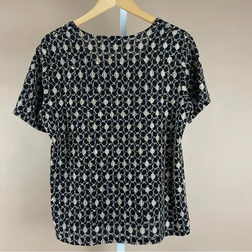 Notations Vintage Medium Holiday Gold Black Formal Top Metallic 40’s 50’s Retro