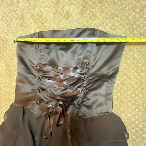 Jessica McClintock VTG Sarah McClintock Brown Corset Prom Dress Y2K 14 Fairycore Dark Grunge Gothic