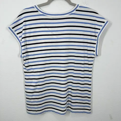 Caslon White Blue Navy Striped Muscle Tee Casual Essential Women's Size XS NWT