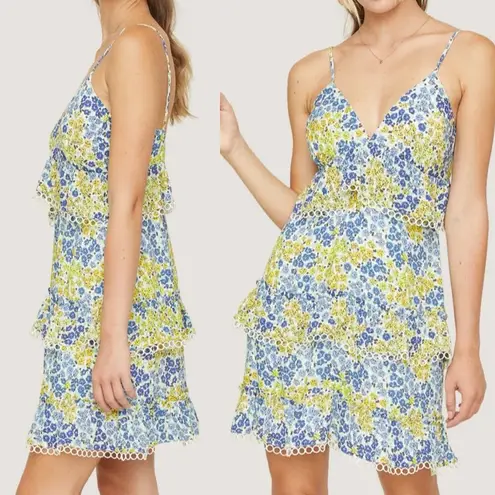Lost + Wander Blossom And Bloom Cami Tiered Mini Dress Large