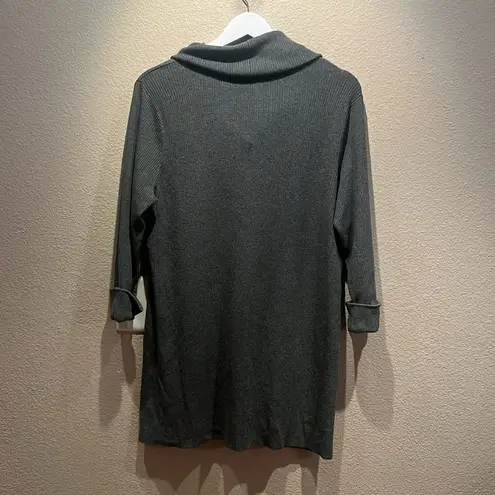 INC International Concepts Woman’s Tunic Roll Neck Sweater Size 1X Gray