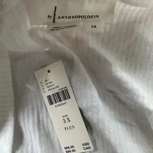 ANTHROPOLOGIE Eyelet Ruffle Lace Cap Sleeve Top Size 3X New with Tag MSRP $88 White