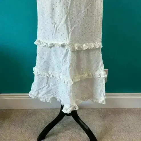 Keepsake NWT  The Label White Higher Lace Dress Ruffled Tiered Cocktail Size XS