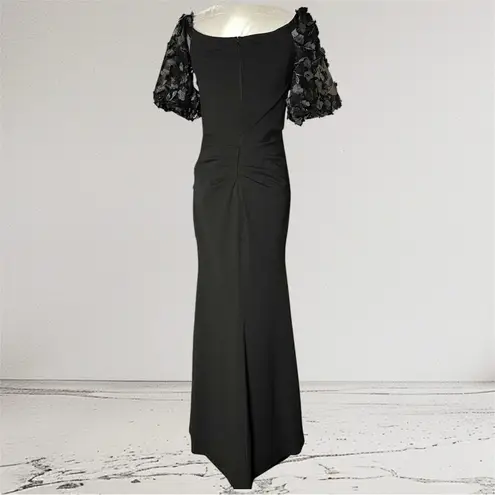 XScape NWT 3D Floral Scuba Crepe Gown (black) - 6