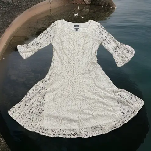 NWT Rabbit Rabbit Rabbit Lace fluffy Midi Dress Women's Sz 6 Boho Fairycore Blue