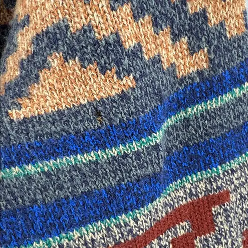 Spense Women's Cardigan coat long Anthropologie southwestern XL Aztec geometric Blue