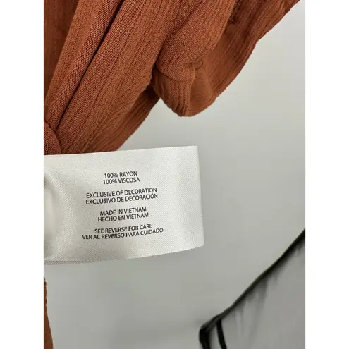 Orvis  Button Front Shirt Womens Large Brown Gauze Short Sleeve Fall NWT - Image 6