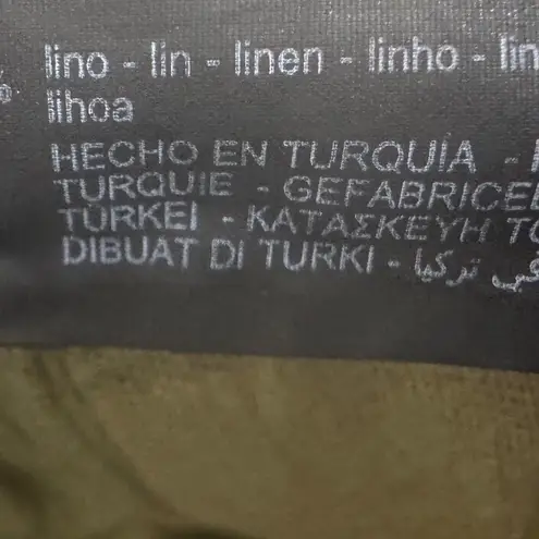 ZARA  Linen Blend Wide Leg Pants Olive Green Women's Size M - Image 8