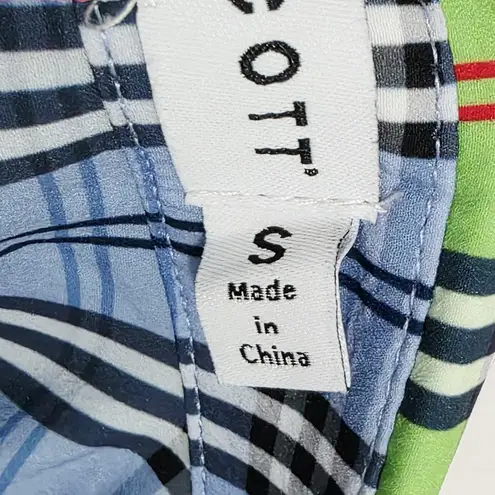 Gretchen Scott Breezy Blouson Sunshine Plaid Green Dress Size Small