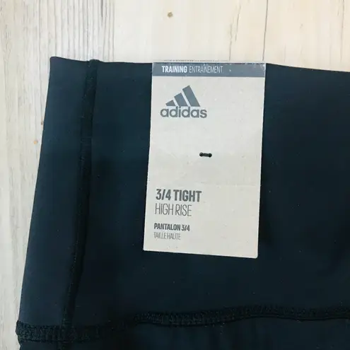 Adidas NWT  black 3/4 cropped tight high rise leggings sz small