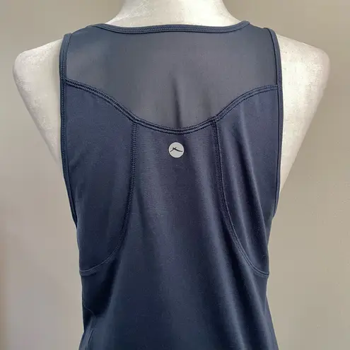 Gottex X by Mesh Panel Loose Fit Athletic Tank Top (Navy Blue) - small