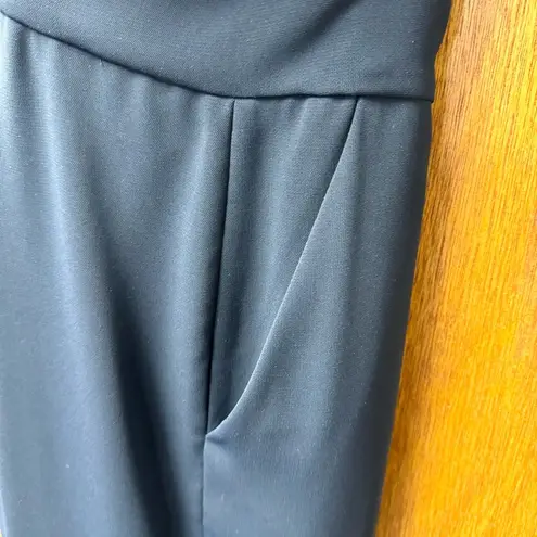 Reiss Amika Crepe Wide Leg Ruffle Sleeveless Cutout Jumpsuit Navy Blue 10