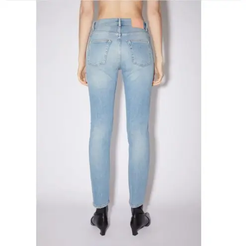 Acne Studios Womens Jeans High Rise Slim Fit Cropped Melk Light Blue 26 EU 30