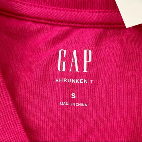 Gap  Shrunken T Jean-Michel Basquiat Spell Out Hot Pink Crop L/S Shirt Womens S