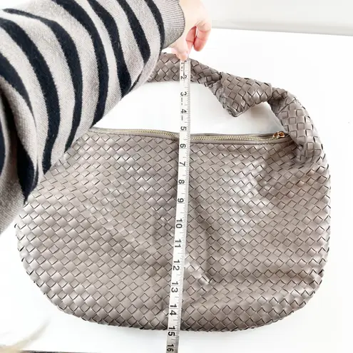 Anthropologie Melie Bianco  Brigitte Woven Satchel Shoulder Bag Purse Gray