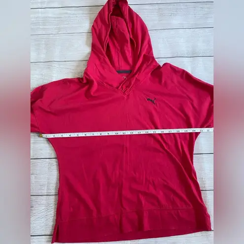 Puma  Red Long Sleeve Athleisure Athletic Hoodie Top