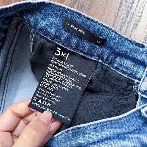 3x1 • W3 Straight Authentic Crop jeans high rise slim leg Celie medium wash