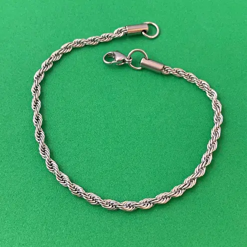 Link Chain Bracelet for Men Women,Streetwear Unisex Bracelet Silver