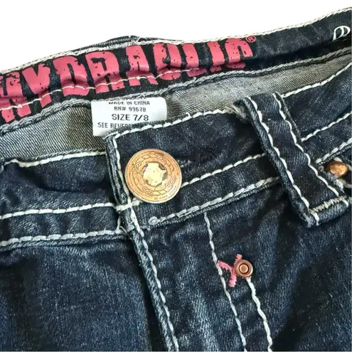 Hydraulic Retro Low Rise Embroidered Capri Denim Jeans Size 7/8 - Image 8
