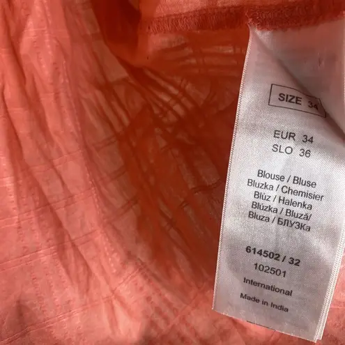 Orsay Pink Peach Dainty Crochet Lace Cotton Tank Top India Size EU 34, US 4