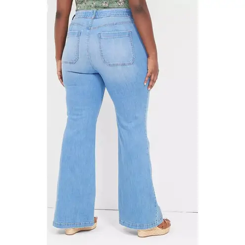 Lane Bryant  Pull On Fit High Rise Sailor Flare Jeans Plus Size 16 NWT Stretchy