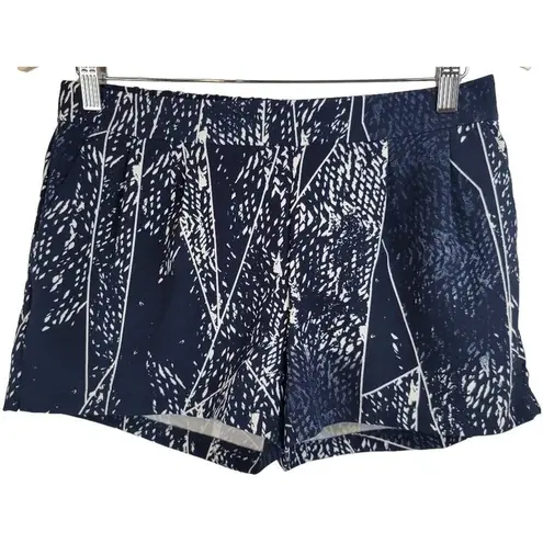 Mossimo Denim Mossimo Women's S Navy Blue White Abstract Print Elastic Waist Shorts - Image 1