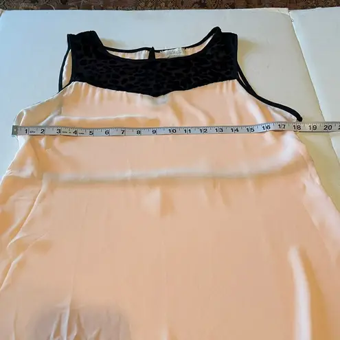 Soulmates pink and black velvet leopard sleeveless tank blouse size tag removed