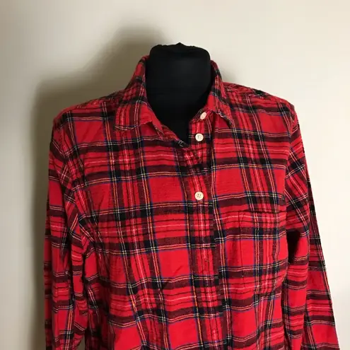 J.Crew  Red/Orange Flannel Plaid Button-Up Shirt