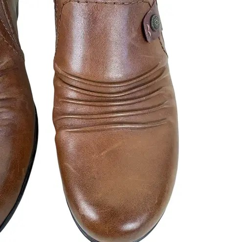 Rockport Cobb Hill Collection Adele Brown Leather Slip On Heeled Booties Size 7