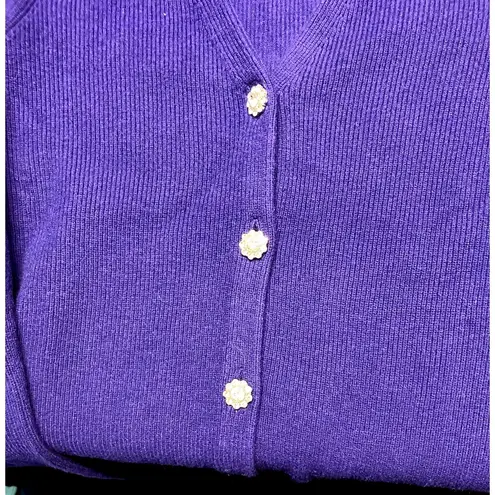 J. Jill Cardigan Sweater Women's XS Purple Button Front V