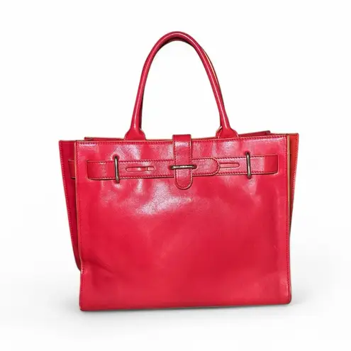 Furla Red Leather Tote/Handbag - Medium