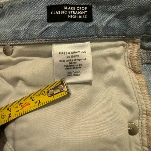 Veronica Beard Blake Crop classic High-Rise Straight Jeans in Aire Wash Size 30