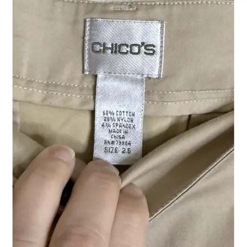 Chico's  Womens 2.5 US 14 Cropped Pants Cargo Pocket Preppy Classic Travel Casual
