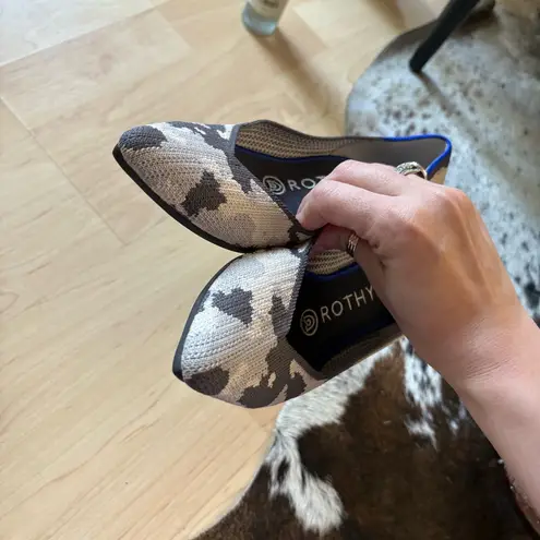 Rothy's ROTHY’S The Point Ash Grey Camo Print Flats Retired Rare Color Size 6