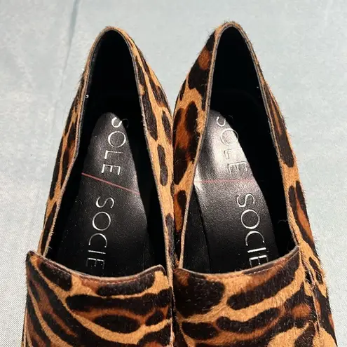 Sole Society NEW So-Marian Leopard Chunky Heels 6.5 B38