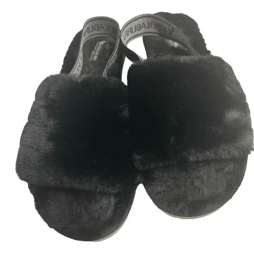 Koolaburra by UGG Women's Fuzz Oh Black Faux Fur Slip