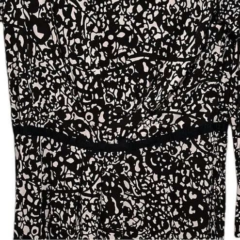 BODEN THEA Black White Print Long Sleeve Midi Round Neck Dress 12