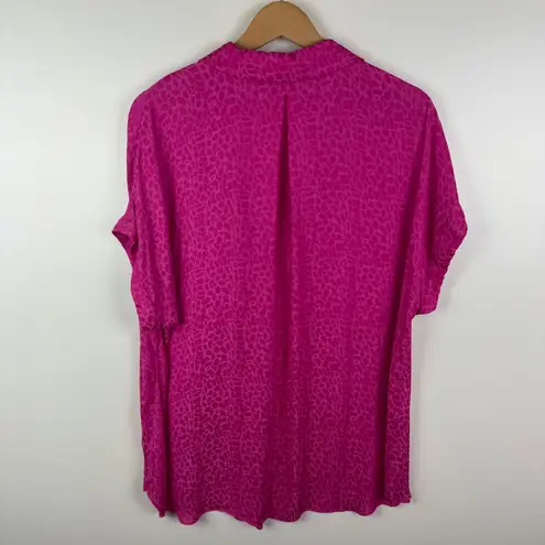 Rachel Roy Rachel Pink Animal Print Blouse Size XL Lightweight Office Flowy Soft