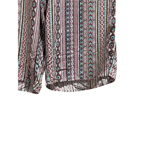 Westport  Tribal Print Cropped Pull-On Pants White Size 2X Coastal Boho Beach