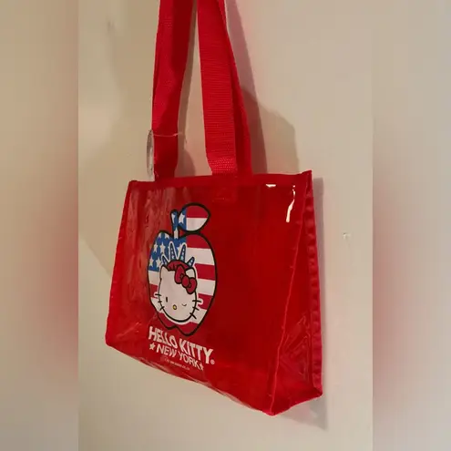 Rare NYC Vintage Sanrio 2005 Hello Kitty New York Plastic Clear Red NWT Tote