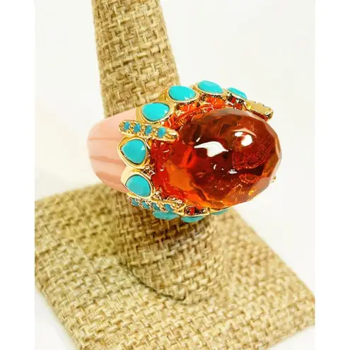 NWT Parker Kennedy “Candi” Statement Cocktail Ring Size 7/8 MSRP $90 Blue